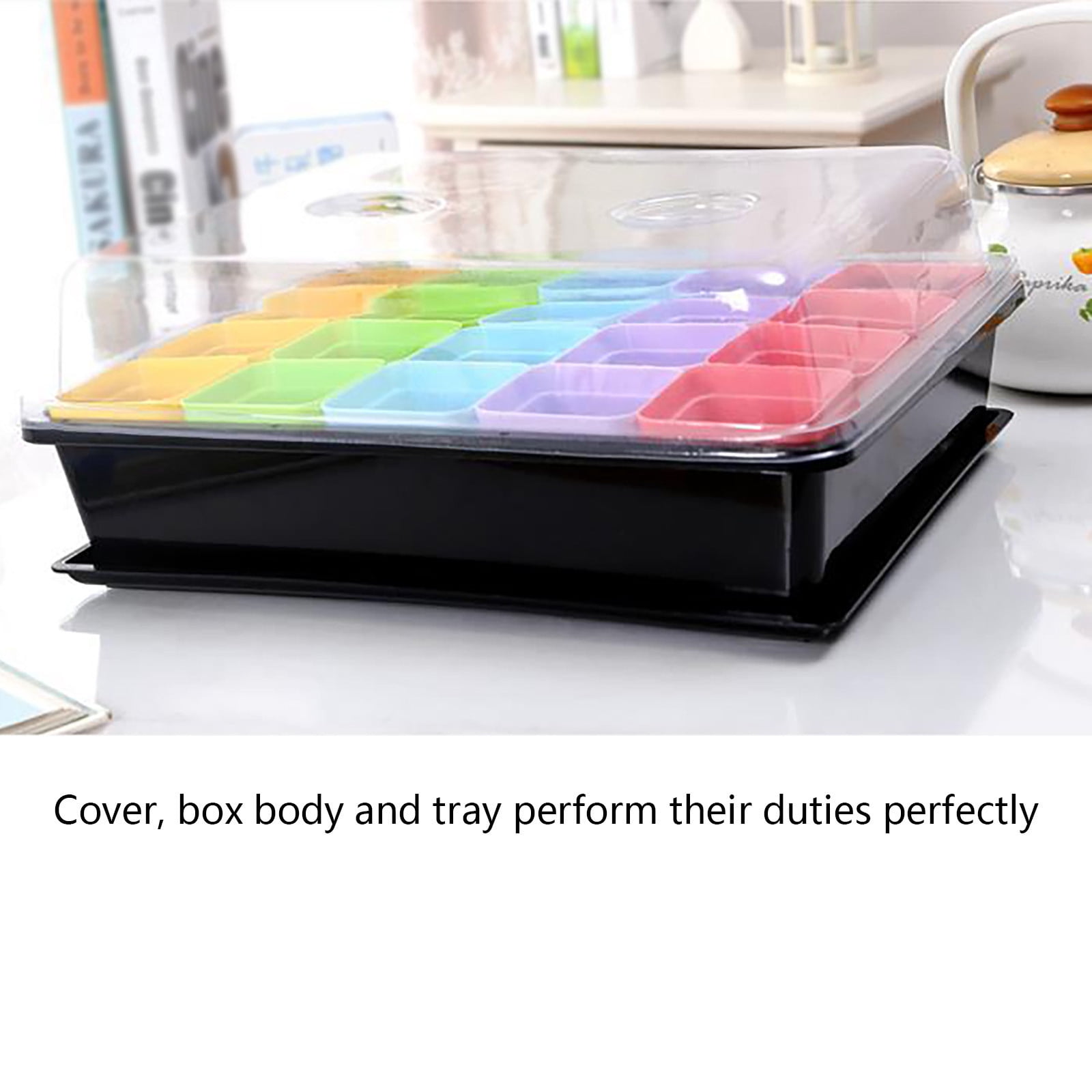 ufehgfjh 20-Cell Mini Germination Tray Kit With Breathable Lids Seedling Propagation Box Nursery Pots Tray And Cover Reusable Starter Kit For Seed Starting Greenhouse Gardening