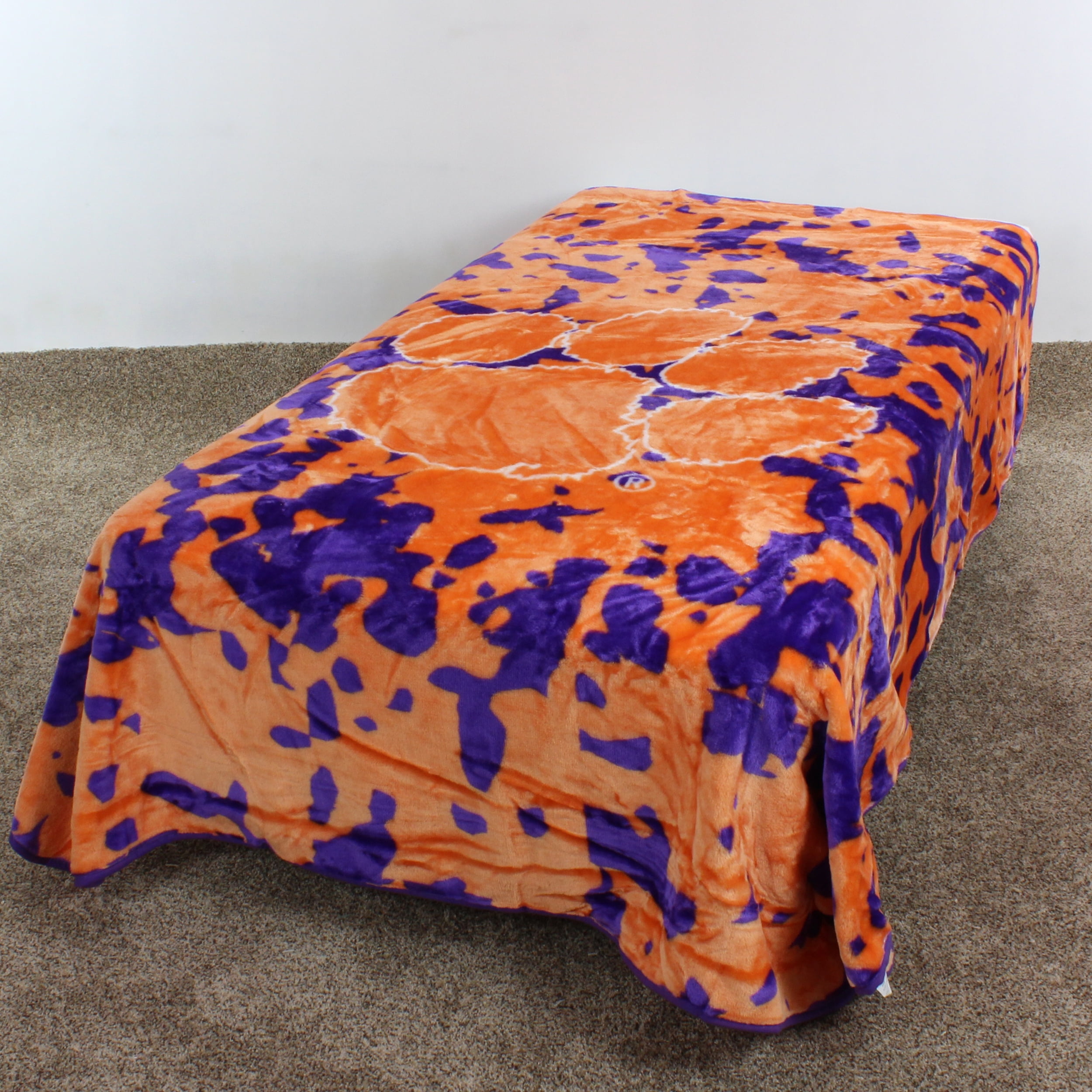 College Covers Clemson Tigers Huge Raschel Throw Blanket, Bedspread, 86" x 63"