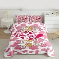 thumbnail image 2 of Homewish Milk Cow Print Queen Comforter Set,Chic Cowgirl Hat Bedding Sets,Pink White Bedding Comforter Set For Girls Teens,Breathable Home Decor,3 Pieces, 2 of 8