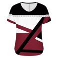 thumbnail image 4 of Blusas de Manga Corta Casuales para las Mujeres Imprimir V-Cuello Suéter Blusa de Poliéster Sudadera de Moda, Top de las Señoras para Invierno Primavera Uso Diario, 4 of 6
