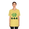 thumbnail image 4 of Let The Shenanigans Begin Leopard Shamrock Unisex Jersey Short Sleeve Tee, 4 of 10