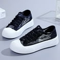 thumbnail image 6 of uvwlwu Fashion Floral Cutout Mesh Breathable Platform Casual Sneakers On Comfortable Walking Shoes(Black,8), 6 of 9