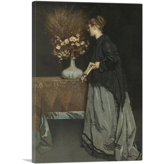 ARTCANVAS Autumn Flowers 1867 Canvas Art Print by Alfred Stevens - Size: 18" x 12" (1.50" Deep)