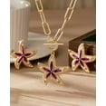 thumbnail image 5 of HOOUN Starfish Necklace Stud Earrings Pearl Sea Shell Gold Beach Ocean Jewelry Set, 5 of 6