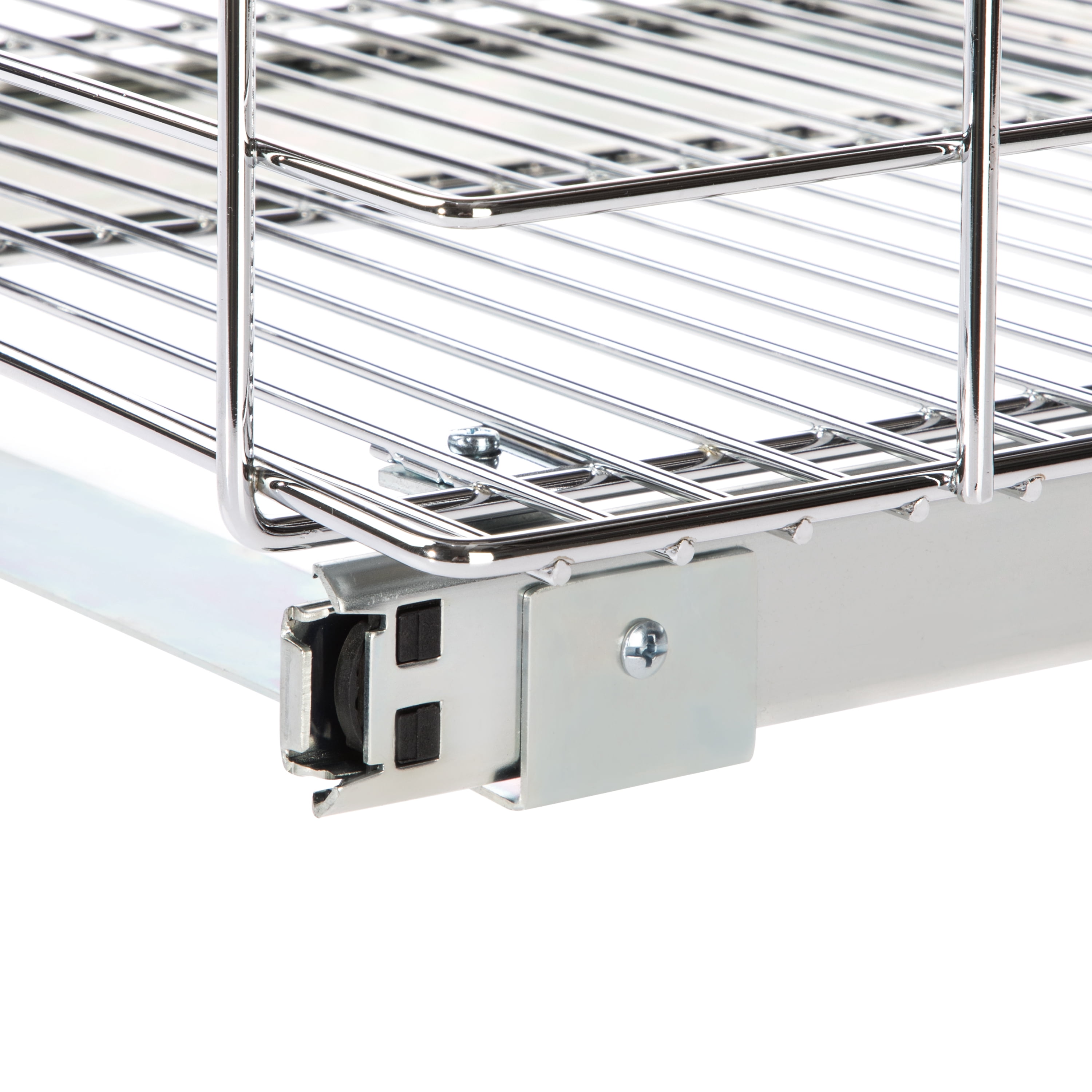 Home Zone Living 17"Width x 21"Depth 1 Under Sink Storage Pull Out Organizer, Silver