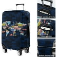 thumbnail image 5 of Luggage Cover Elastic Washable License Plate Map of the World Travel Suitcase Protector Fit 25-28 Inch Luggage, 5 of 6