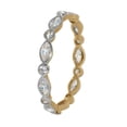 thumbnail image 2 of Precious Stars 14K Two-Tone Gold Antique-style Cubic Zirconia Eternity Band, 2 of 6
