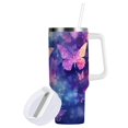 thumbnail image 2 of JSTEL Butterfly Colorful 40 oz Tumbler Stainless Steel Water Bottle Vacuum Insulated Cup with Straw Lid & Handle For Travel Car Cup Holder, 2 of 8