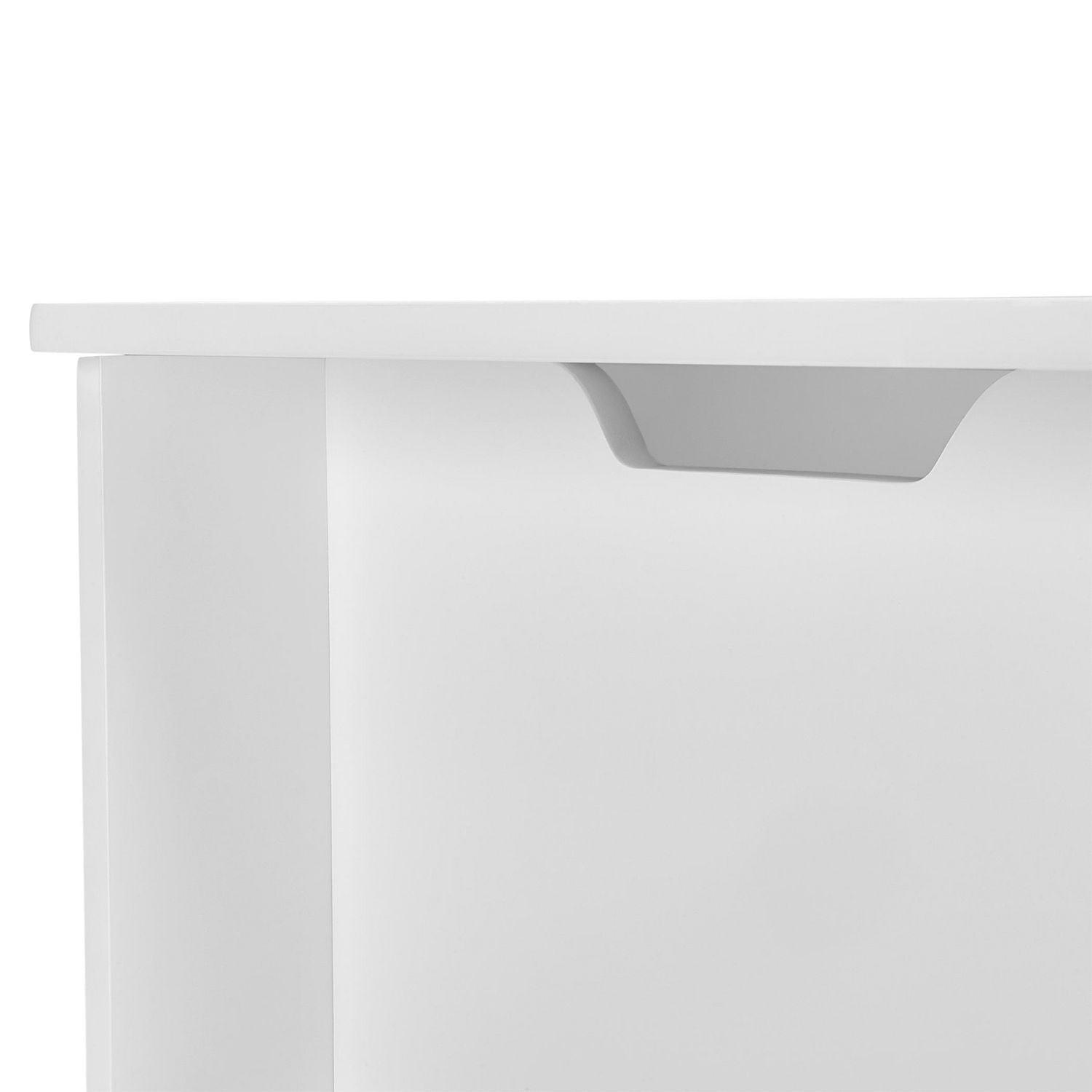 Book Nook Kids Toy Storage Box with Front Bookrack – White