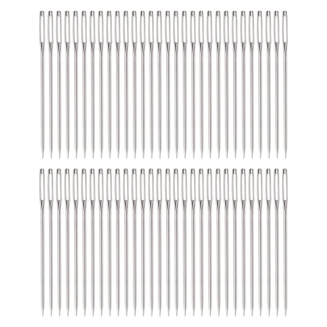 Unique Bargains 60Pcs Large Eye Needles 2' Stitching Needle Hand Sewing Embroidery Needle for Leather Cross Stitch
