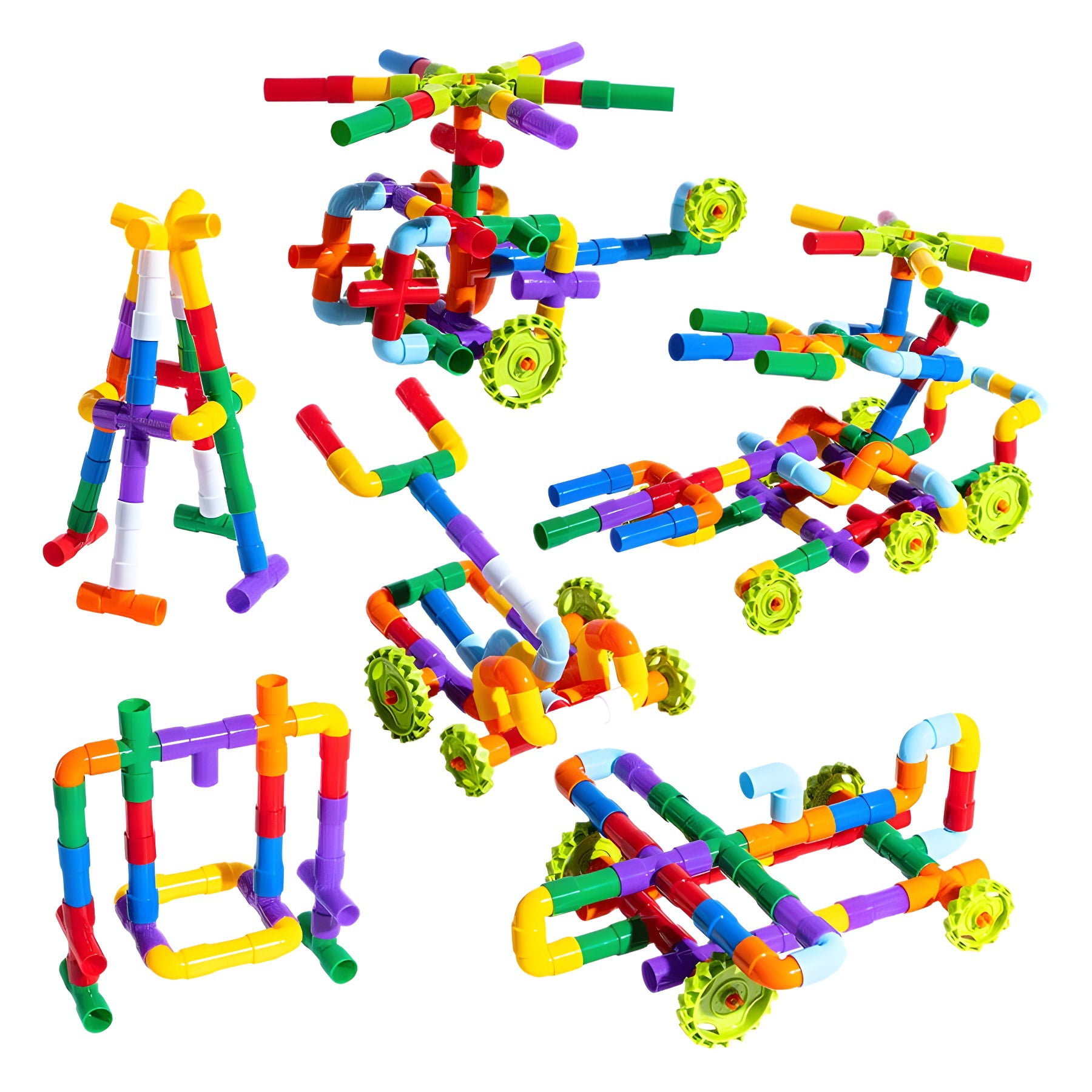 STEM Building Blocks Toy for Kids, Educational Toddlers Preschool Brain Toy Kit, Constructions Toys for 3 4 5 6 7 8 Years Age Boys and Girls–Creativity Kids Materials Toys