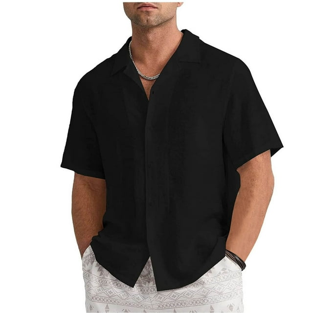 FAIWAD Men's Casual Button Down Shirts Short Sleeve Summer Lightweight Vacation Beach Tops