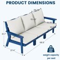 thumbnail image 3 of FOOWIN 7-Piece Patio Furniture Set, HDPE Outdoor Conversation Set with 5 Seating & Cushions, Perfect Patio Sofa Set for Garden, Porch, Backyard, Navy Frame with Beige Cushion, 3 of 8