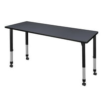 Regency 72 x 24 in. Height Adjustable Mobile Classroom Activity Table- Grey