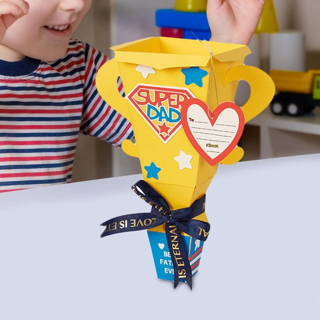 de trofeo hecho a mano para el Día , trofeo de premio para niños, regalo creativo para su papá, manualidad para regalo, trofeo de Honor