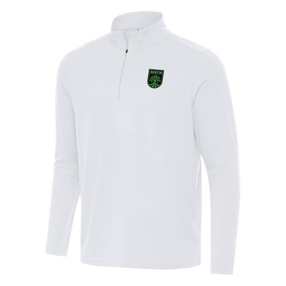 Men's Antigua White Austin FC Intent Quarter-Zip Jacket