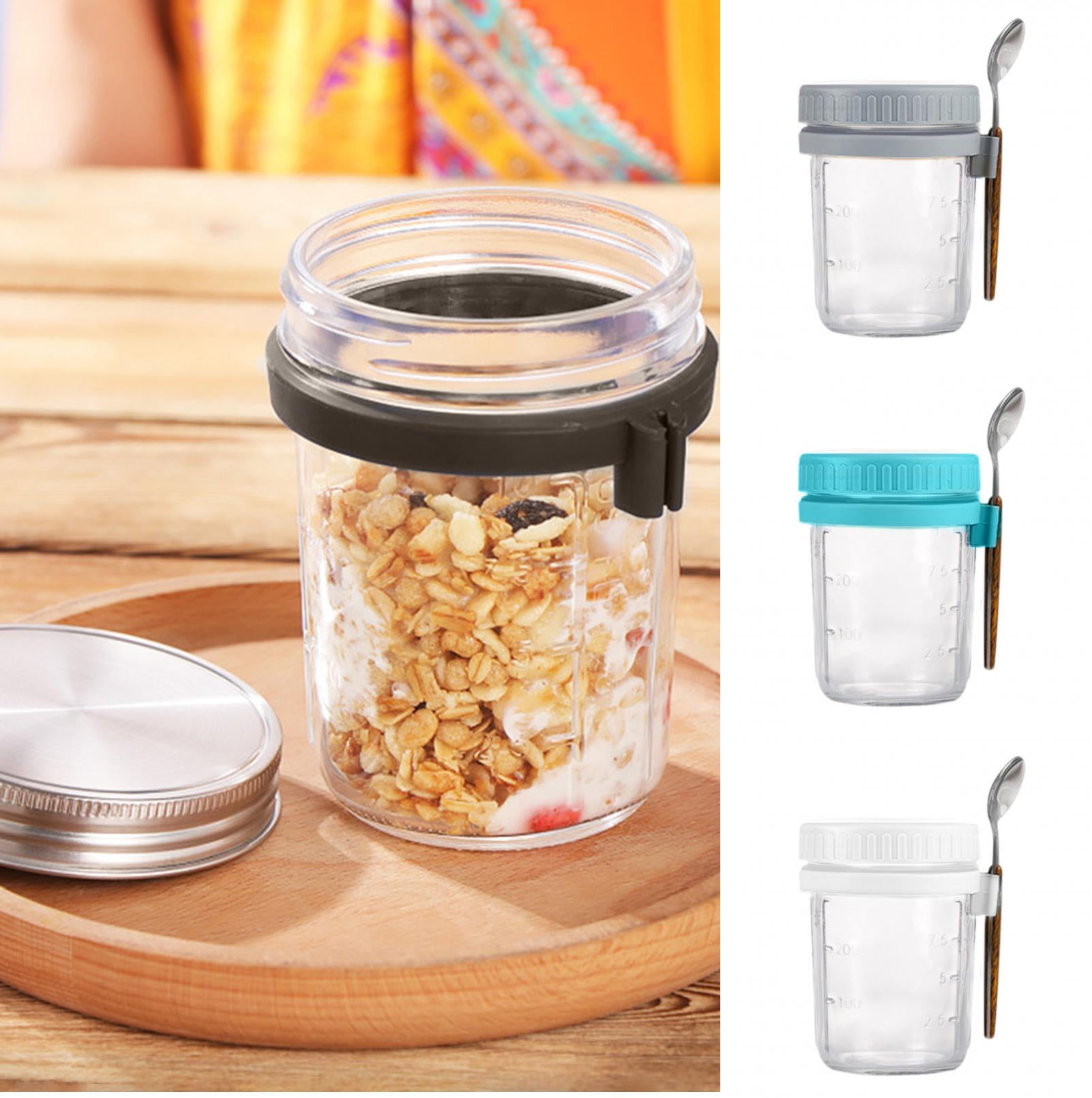 Meidiya Mason Jar with Spoon Airtight Lid Clear Scales Wide Mouth