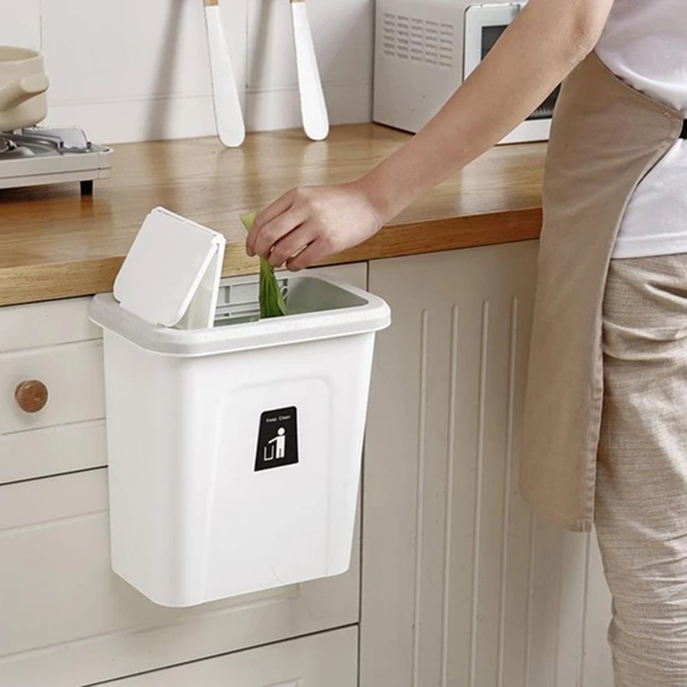 Kitchen Cabinet Door Hanging Large Trash Can Household Waste Bin Desktop Storage