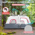 thumbnail image 6 of Hassch 14 Person Camping Tent, 2 Room Family Tent with Carry Bag for Hiking, Picnic, Red & White, 6 of 11
