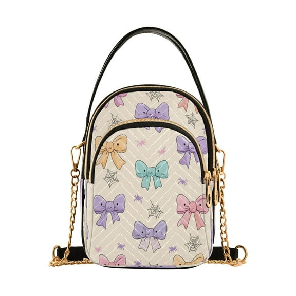 Women's Crossbody Handbags Shoulder Handbag Multi Pocket Crossbody Bag Colorful Bow Pattern