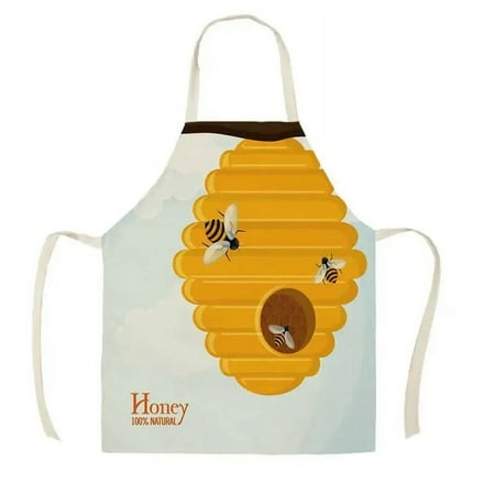 

Kitchen Natural Honey Moon Bee Apron Sleeveless Cotton Linen Aprons for Men Women Home Cleaning Tools 68x55cm Delantal Cocina