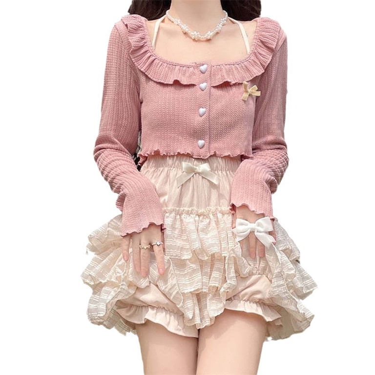 SHTXOZHI Women's A Line Layered Mini Skirt Ruffle Lace Trim Short
