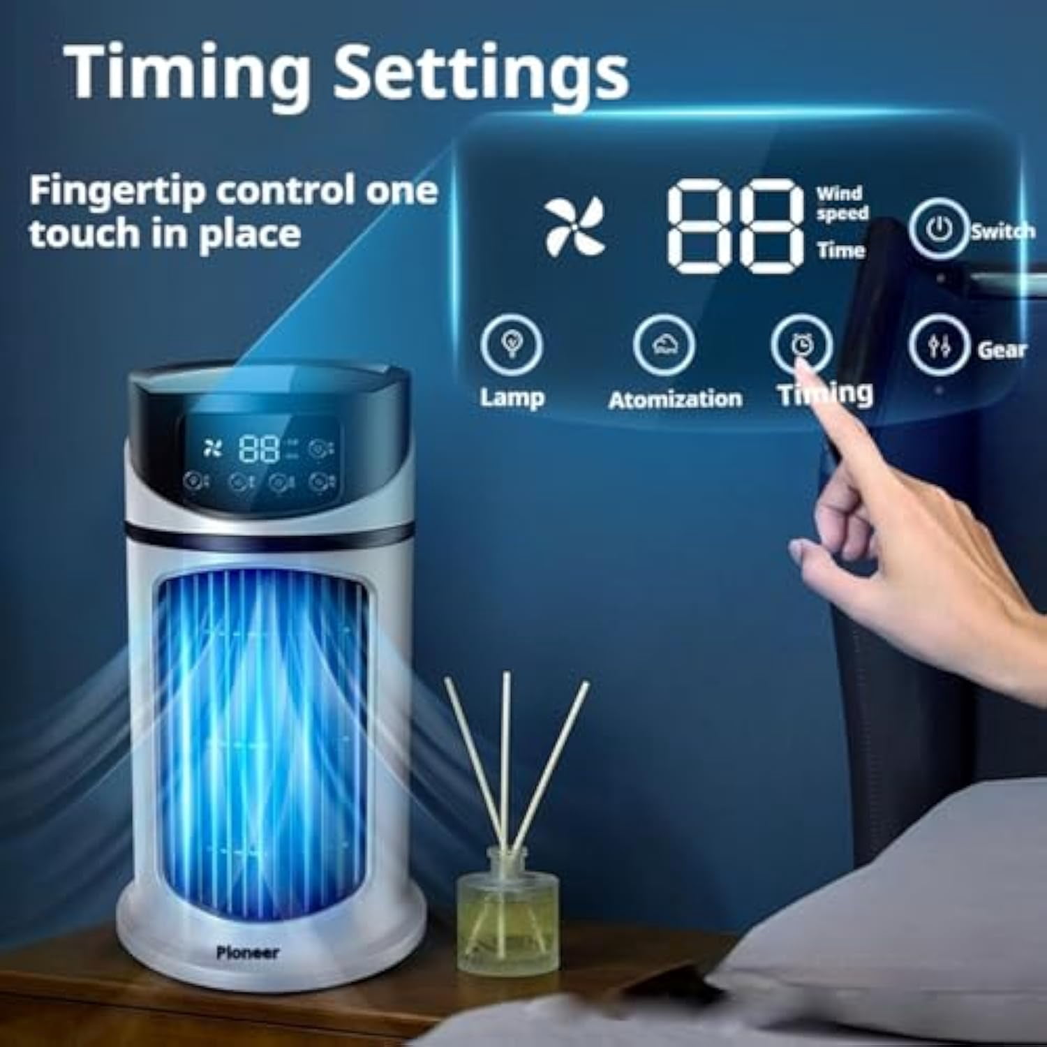 Protec Air-2025 New Protec Air Portable 3 In 1 Air Conditioner,Cooler Humidifier with 6 Wind Speeds,Low Noise Cooling Fan,300ml Large Water Tank,for Room,Desktop,Bedroom,Office,Living Room (1 PCS)