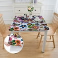 thumbnail image 2 of Acheng Butterfly Flowers Colorful Square Tablecloth with Elastic Edge 100% Polyester Fiber 46*46, 2 of 8