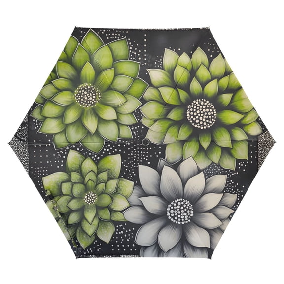 FORMRS Travel Umbrella Folding Auto Open Close Windproof Rain UV Protection, Gray Floral