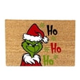 thumbnail image 1 of Felpudo de Grinch Felpudo navideño de Grinch: felpudo de invierno antideslizante y lavable con parte trasera de goma, con copos de nieve para alegrar las fiestas Felpudo de exterior de Grinch, 1 of 7