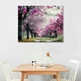 thumbnail image 2 of Creowell Cherry Blossom Tree Wall Art Pink Flowers Painting Cherry Blossom Pictures Pink Tree Wall Art Black and White Canvas Prints Tree Canvas Art Cherry Blossom Wall Decor for Bedroom 16x12in, 2 of 6