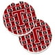 Carolines Treasures CJ1073-TCARC Lettre T Football Rouge avec Noir et Blanc Ensemble de 2 Porte-Gobelet Coaster Voiture – image 1 sur 1