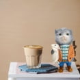 thumbnail image 3 of Escultura de animal de resina, divertida decoración en miniatura para mesa de oficina y exterior. gato, 3 of 8