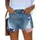 thumbnail image 2 of Txlixc Jeans cortos para mujeres, patrones estelares de rayas de agujeros rotos Txlixc  moda, 2 of 5