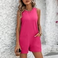 thumbnail image 5 of ABATAB Womens Tank Tops Rompers Sleeveless Crewneck Jumpsuit Loose Open Back Overalls with Pockets Beach Vacation Outfits, 5 of 5