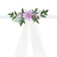 thumbnail image 1 of 6 piezas de decoración para sillas de boda, elegantes flores artificiales, cintas de gasa y vegetación, flores para sillas de boda., 1 of 10