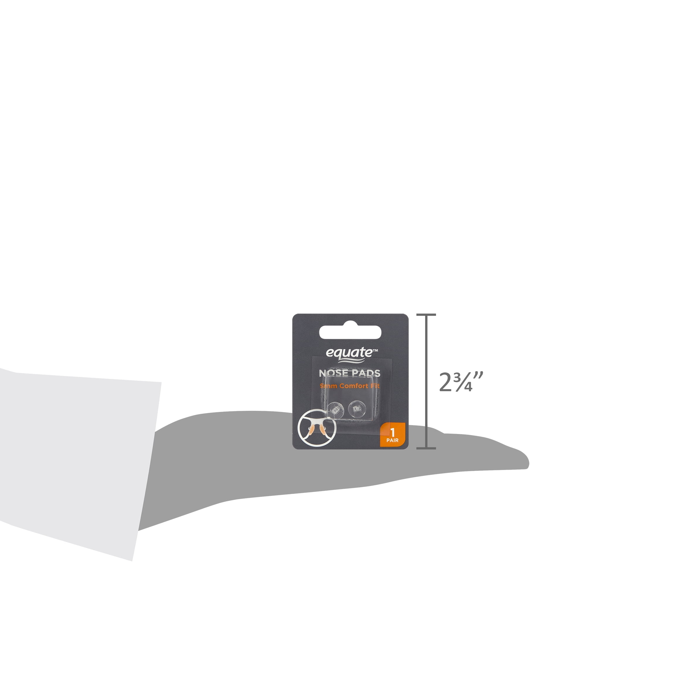 Equate Clear 11mm Comfort Fit Silicone Replacement Nose Pads, 1 Pair