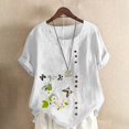 thumbnail image 2 of Camiseta suelta informal de verano con cuello redondo y manga corta con estampado de flores para mujer OAVQHLG3B Store  lin121212, 2 of 4