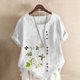thumbnail image 2 of Camiseta suelta informal de verano con cuello redondo y manga corta con estampado de flores para mujer OAVQHLG3B Store  lin121212, 2 of 4