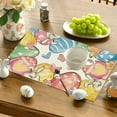 thumbnail image 5 of Nilvkv Beautiful Happy Easter Placemats Spring Easter Place Mats Vintage Dining Table Decorations Bunny Chick Easter Holiday Table Mats for Kitchen Dining Decoration, 5 of 6