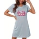 thumbnail image 4 of Camisón corto de talla grande para mujer, camisón de manga corta con estampado de pecho a la moda, camisón para mujer, 4 of 5