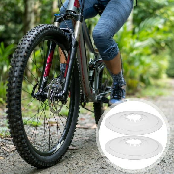 Worgeous 2 Pcs Transparent Plastic Flywheel Guard and Rear Wheel Spoke Protector for Mountain Bike
