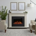 thumbnail image 2 of Real Flame Tejon 52" Slim Solid Wood and Glass Electric Fireplace in Bone White, 2 of 13