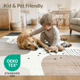 thumbnail image 4 of ODIKA 8'x10' Washable Area Rug Non-Shedding, Easy Care, Beige Abstract Boho Brushstroke Minimalist Speckled An Under for King Size Bedroom Bed, Master Suite, 4 of 7