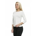 thumbnail image 4 of Womens Three Quarter Sleeve Blouse Casual Wear, M, White, by Ambesonne, 4 of 4