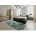 thumbnail image 5 of Ahgly Company Machine Washable Indoor Square Transitional Jellyfish Green Area Rugs, 5' Square, 5 of 7