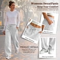 thumbnail image 4 of TEMOFON Sweatpants for Women Loose Fit Casual Comfy Lounge High Waist Drawstring Elastic Sweatpants Flowy Palazzo Pants with Pocket, 4 of 9