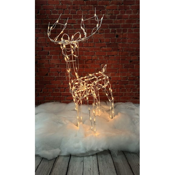 Brite Star Animated Standing Deer 3-D Wire Sculpture 42" Clear
