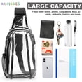 thumbnail image 2 of BadPiggies Clear Sling Bag Stadium Approved Mini PVC Crossbody Shoulder Backpack Transparent PVC Casual Chest Daypack for Women & Men, 2 of 8