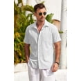 thumbnail image 6 of COOFANDY Mens Short Sleeve Button Down Shirts Casual Cotton Beach Summer Linen Textured Shirts?, 6 of 6